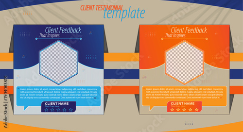 Your clients testimonial,with safe,Circle,polygon, ractangle available color. Testimonial banner design Client testimonial or Customer feedback social media banner template. 