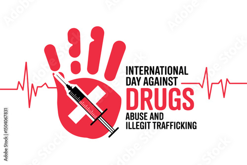 International day against drugs abuse and illicit trafficking awareness illustration