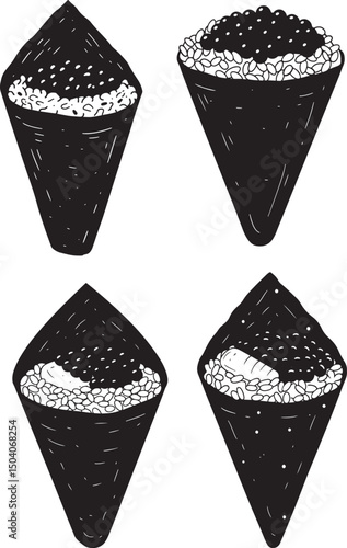 Japanese Food Icon Silhouette Vector Illustration