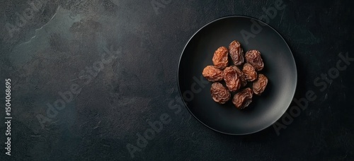 Wallpaper Mural Dried plums on a dark plate against a dark background Torontodigital.ca