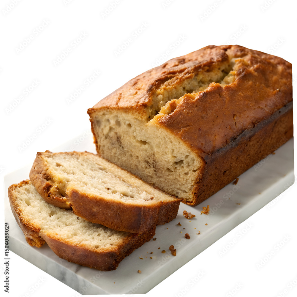 Banana bread isolated on transparent background Banana bread isolated on transparent background