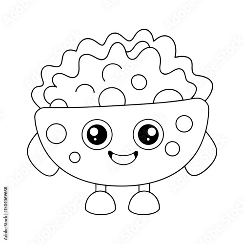 Mac and Cheese Adult and Kids Coloring Page Vector
