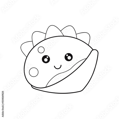 Pita Pocket Adult and Kids Coloring Page Vector