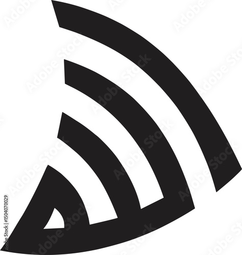 Abstract Curvilinear Design  Elegant Black and White Vector Graphic