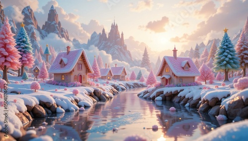 Fantastical 3D Candy Village.