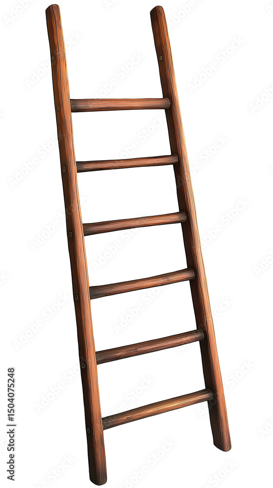 Wooden ladder , isolated on transparent background, png Wooden ladder , isolated on transparent background, png