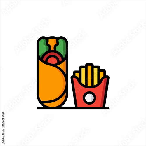 A wrap or shawarma and fries combo