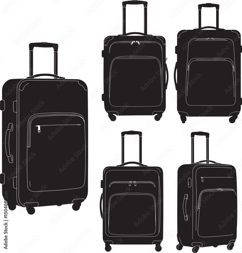 Suitcase Icon Silhouette Vector Illustration Suitcase Icon Silhouette Vector Illustration