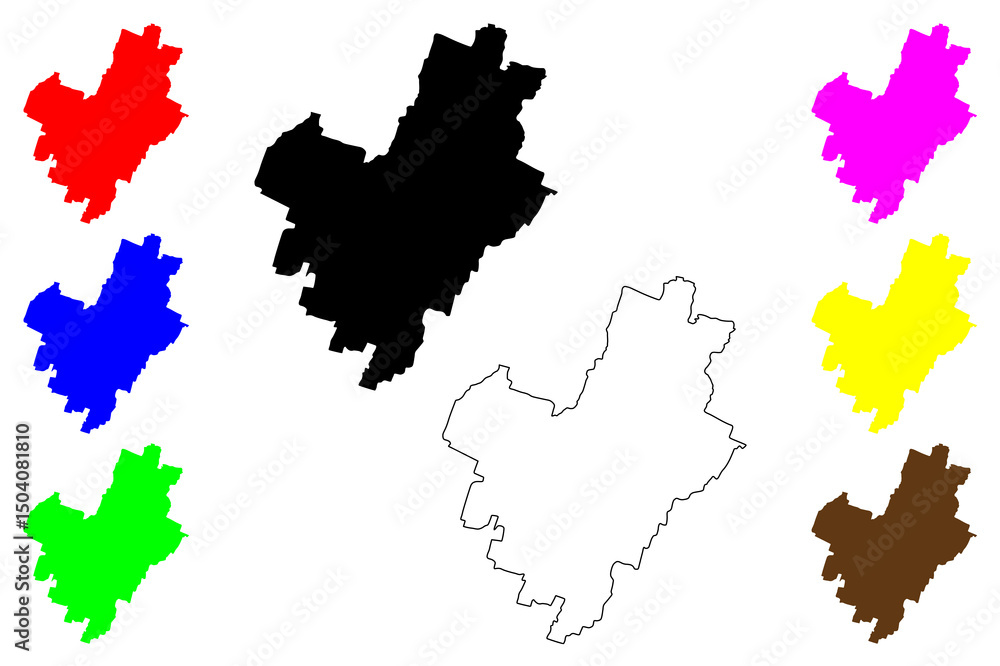 Naklejka premium Blitar city (Republic of Indonesia, Region Java) map vector illustration, scribble sketch Blitar map