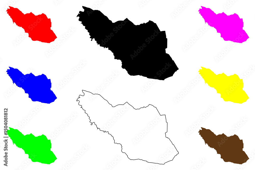 Fototapeta premium Bukittinggi city (Republic of Indonesia, Region Sumatra) map vector illustration, scribble sketch Bukittinggi map