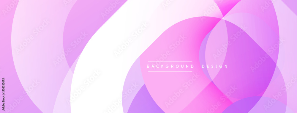 Fototapeta premium Abstract pink background. Overlapping circles create fluid, modern design. Soft gradients, simple shapes, elegant composition.