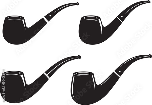 Tobacco Pipe Classic Accessory Icon Silhouette Vector Illustration