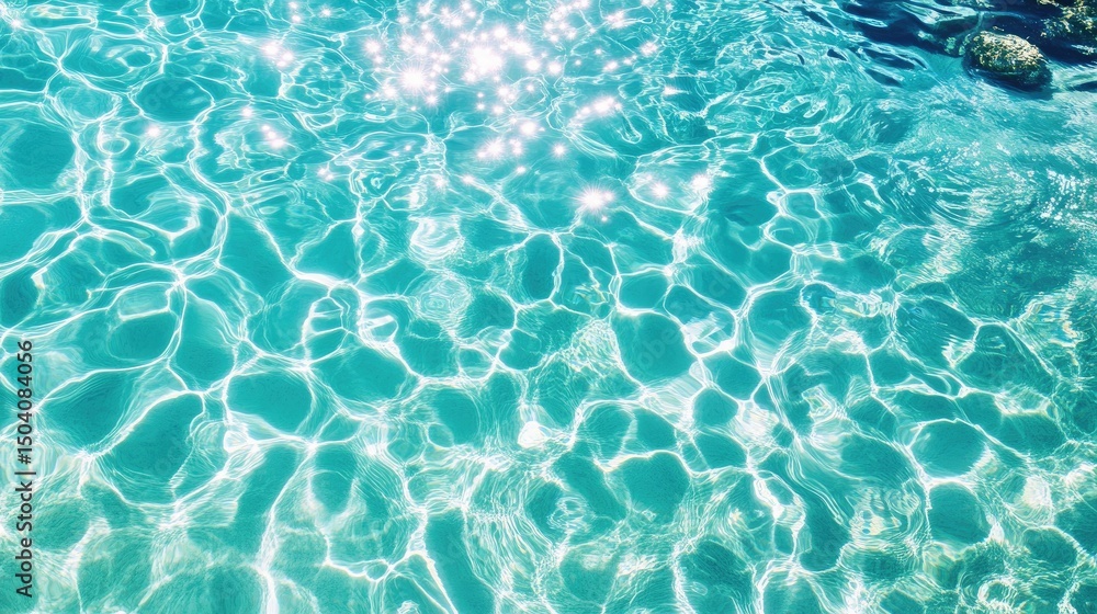 Fototapeta premium Sparkling turquoise water surface texture.