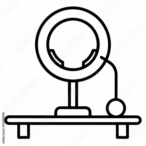 Modern Desk Setup with Ring Light for Professional Video Calls, Streaming & Online Meetings