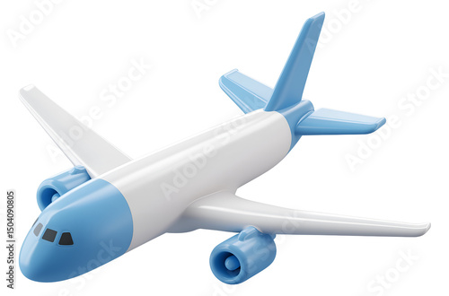Minimalist 3d airplanes , isolated on transparent background, png