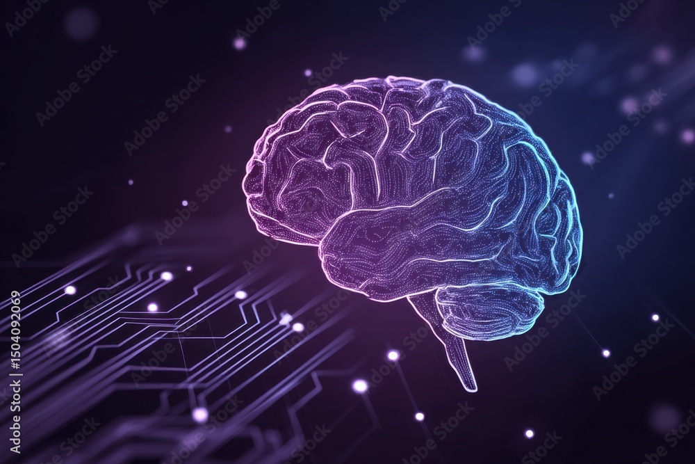 Abstract Digital Brain and Circuit Board AI, Neuroscience, Technology Concept Abstract Digital Brain and Circuit Board AI, Neuroscience, Technology Concept