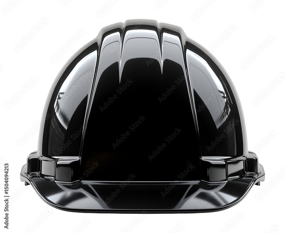 Fototapeta premium Black construction helmet , isolated on transparent background, png