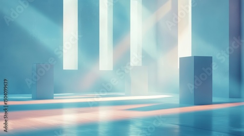 Wallpaper Mural Abstract Interior with Soft Light, Boxes, and Modern Architectural Design Elements Torontodigital.ca