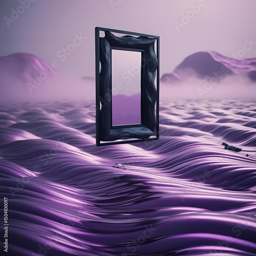Abstract blue digital background with reflection evokes a serene sea under a light sky