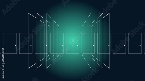 Looping Abstract Doorway and Square Motion Animation. 