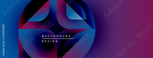 Abstract fluid shapes blend vibrant blues, purples. Modern design features text overlay, gradient effect. Minimalist composition creates dynamic visual impact.