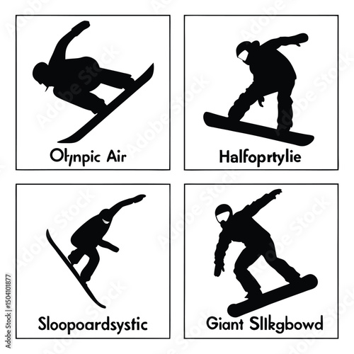 Skiing and Snowboarding Thin Line Icons - Editable Stroke