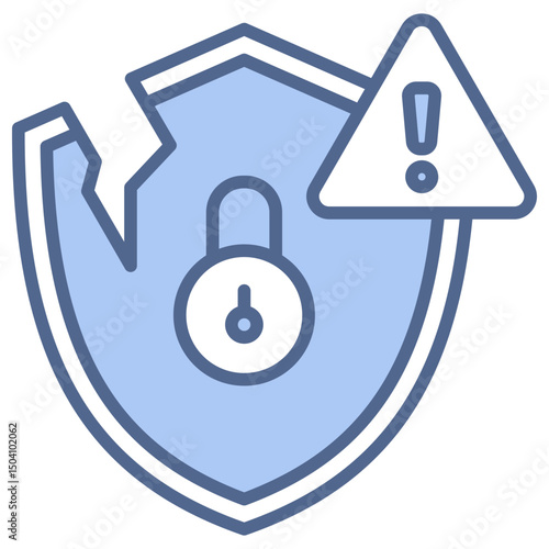 Security Breach Blue Icon