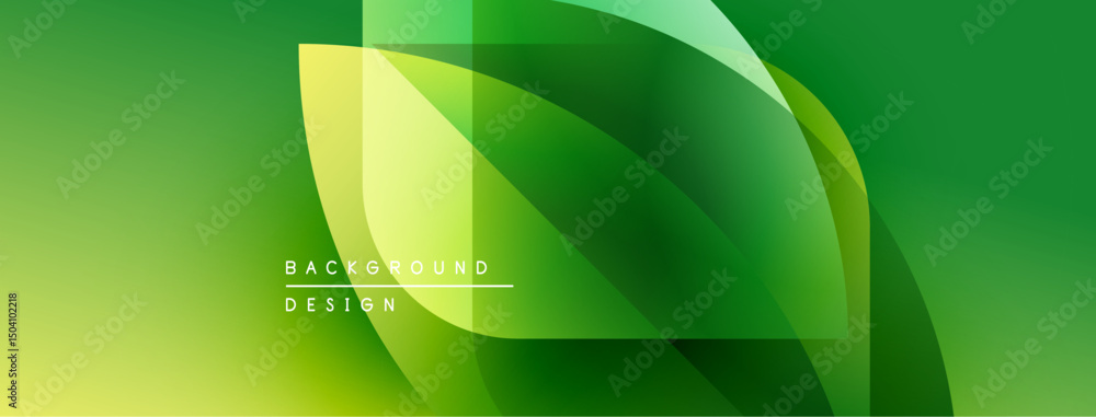 Abstract green background features layered leaf shapes. Modern design elements create dynamic visual effect. Smooth gradients enhance depth. Abstract green background features layered leaf shapes. Modern design elements create dynamic visual effect. Smooth gradients enhance depth.
