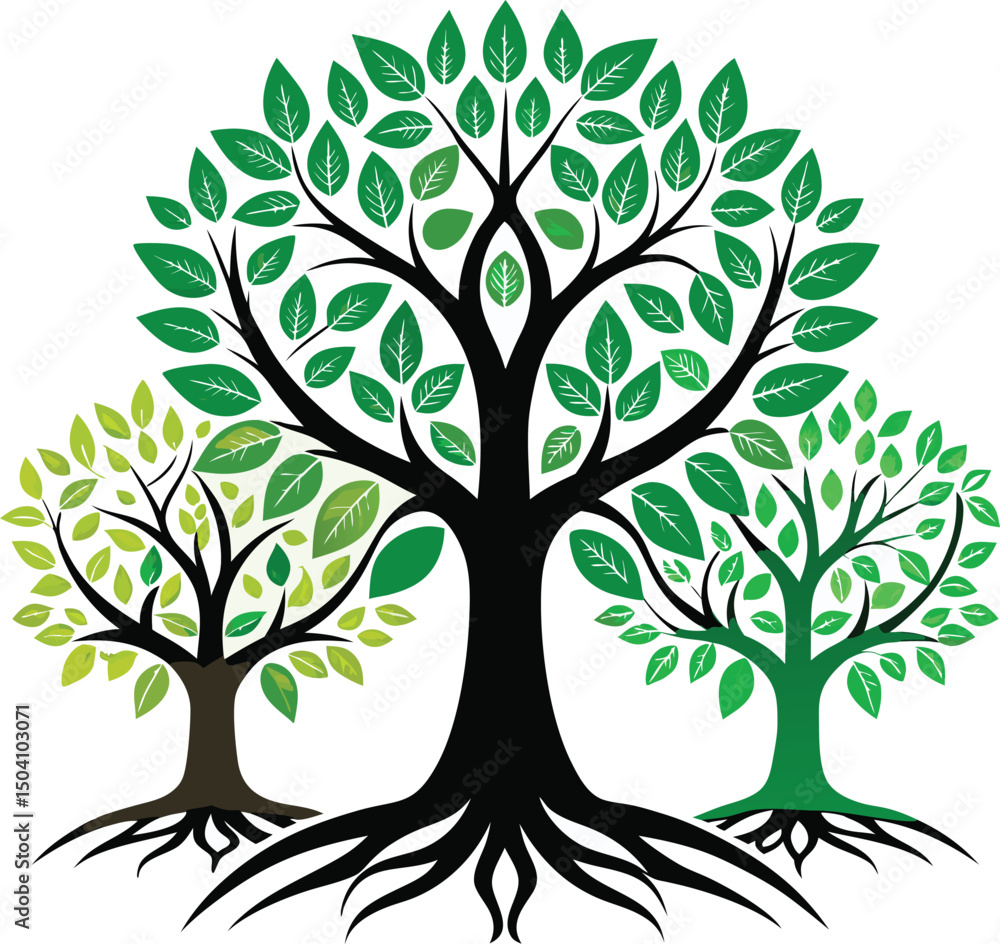 Fototapeta premium green tree silhouette