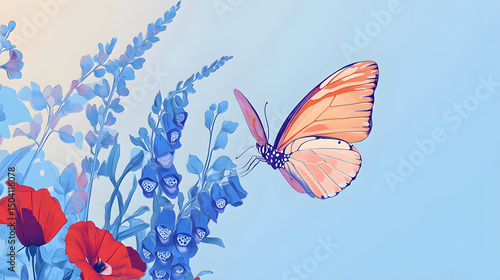 butterfly, insect, nature, flower, beauty, wing, spring, fly, summer, colorful, animal, vector, illustration, flying, orange, black, macro, wings, bright, yellow, floral, design, pink, collection, col