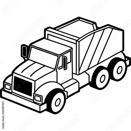 Asphalt Distributor Truck Vector on White Background