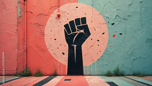 Powerful Black Lives Matter Mural on a Cracked Wall