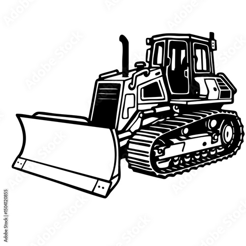 Bulldozer Vector SVG Clipart illustration