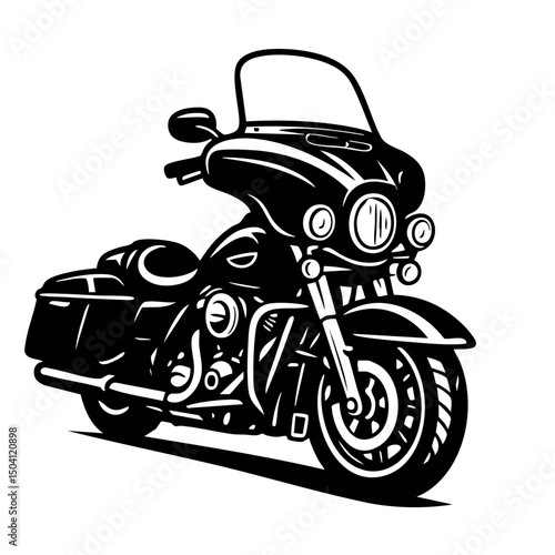 Police Type Motorcycle Vector SVG Clipart illustration