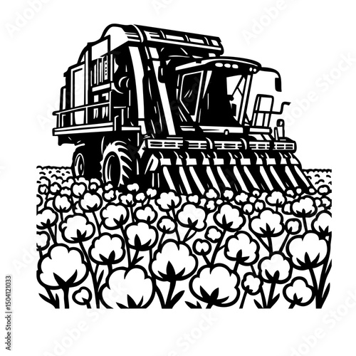 Cotton Picker Vector SVG Clipart illustration