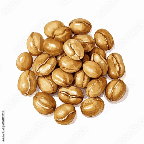 Sustainable Crunch: Watercolor Harvest soy nut isolated vector illustration svg