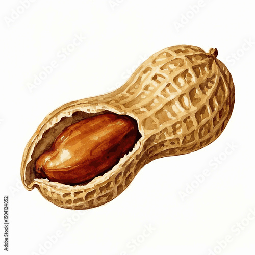 Earthbound Pigment: Peanut Wash peanut isolated watercolor vector illustration svg