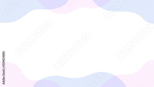 かわいい雲のイラストフレーム　青　ピンク