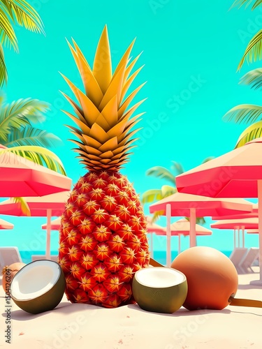 tropical fruit and pineapple