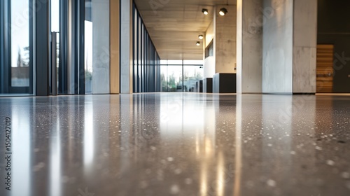 Polished concrete floor with subtle speckles and shine