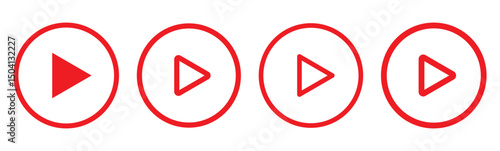 Free Download Play button icon set. Start audio or video action symbol. Video player concept . Red Play button Icon. Elements for video player. Push, start, click or record button. video player icon in red colour. - GFXLoad