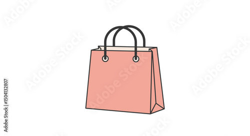 Pink Shopping Bag Illustration  Perfect for Retail, E-commerce, and Branding Designs