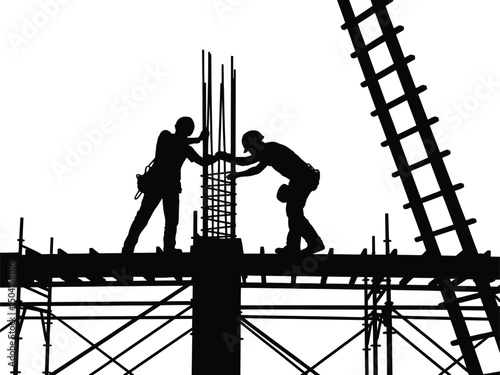 construction workers at work, construction workers on construction site, workers on construction site