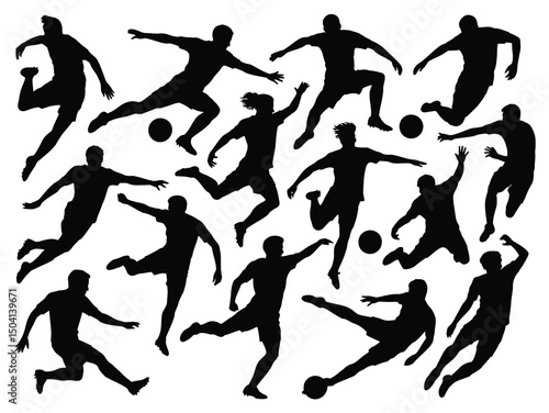 Wallpaper Mural soccer player silhouette vector, illustration set of football (soccer) players Vector illustration, football players silhouettes Torontodigital.ca