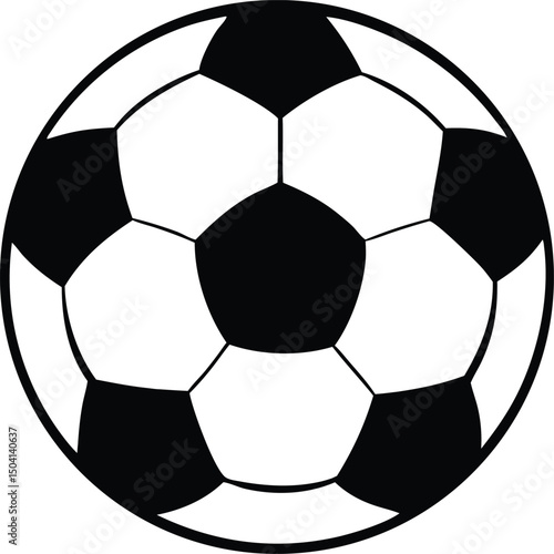 Classic black and white soccer ball illustration simple graphic design element