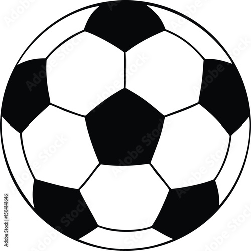 Classic black and white soccer ball illustration simple design