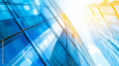 Wallpaper Mural Blue And Yellow Glass Skyscrapers Under Bright Sunlight Torontodigital.ca