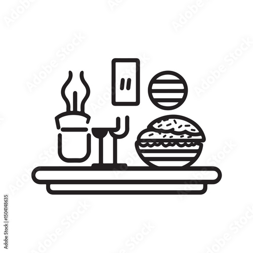 Minimalist and modern style restaurant vector icon. Showing restaurant or culinary location symbol that can be used for maps, food ordering apps.