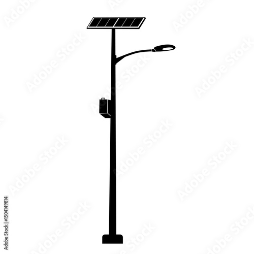 Solar LED Street Light. System solar panel renewable. Tecnology alternative. Vector illustration.