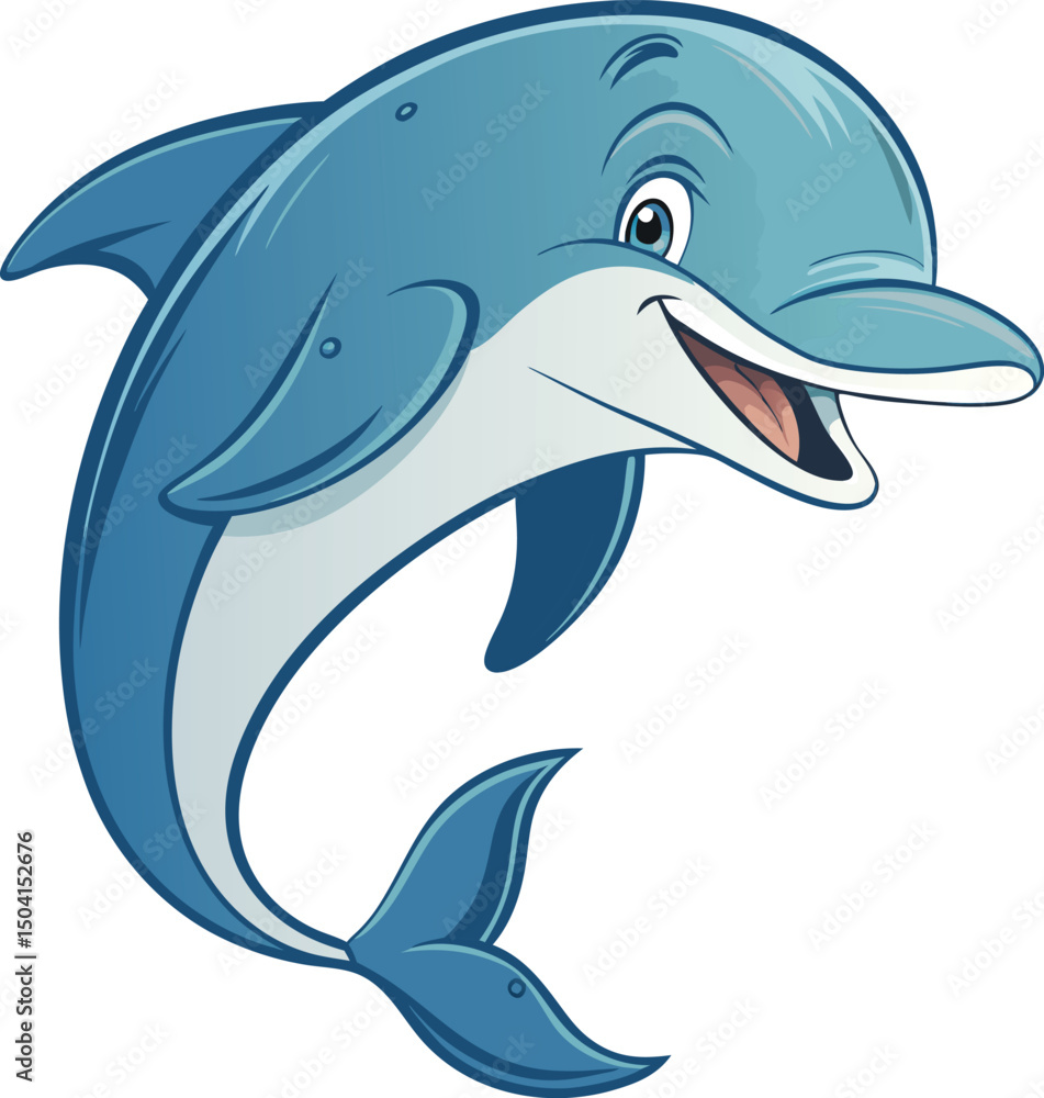 Naklejka premium minimalist dolphin vector art illustration 